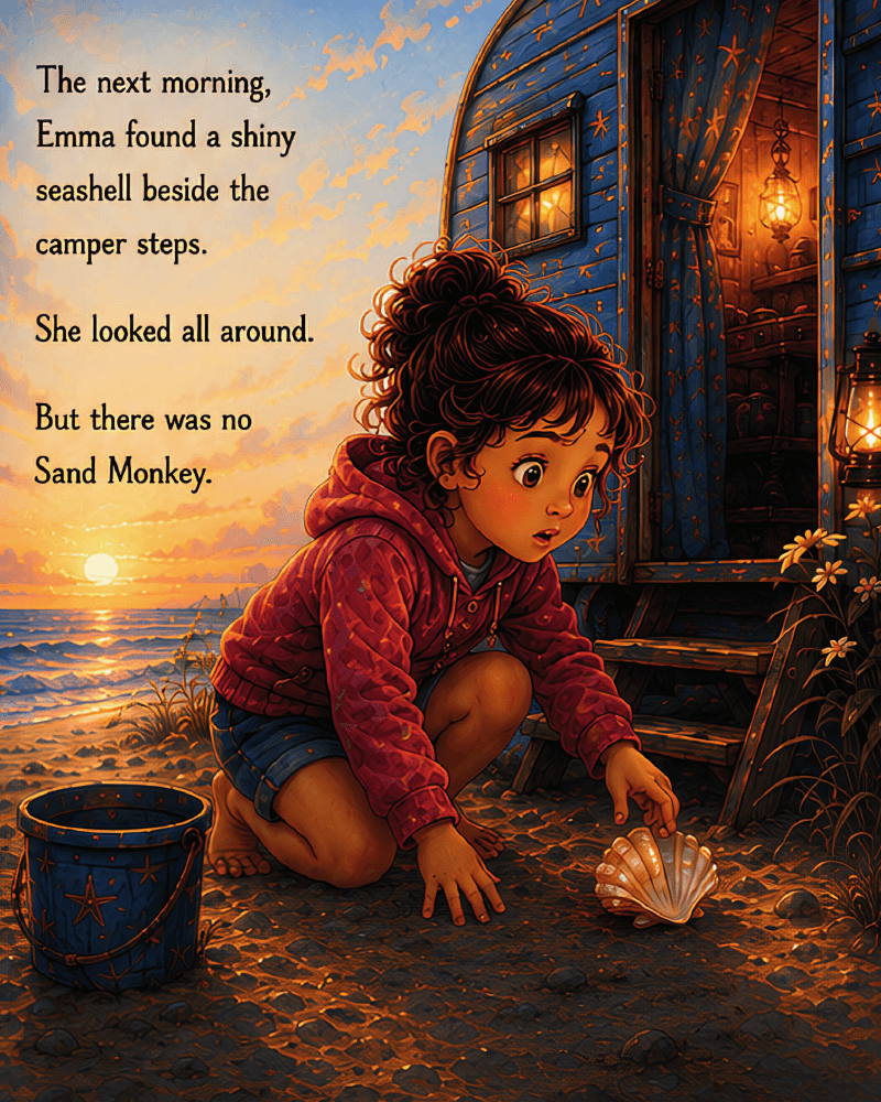 Interior watercolor spread from The Sand Monkey's Secret. Page 5 of 6.